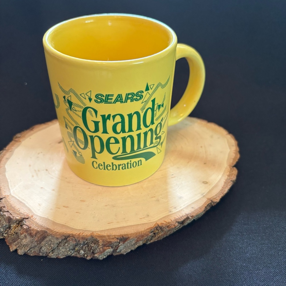 Vintage Sears Bright Yellow Celebration Mug